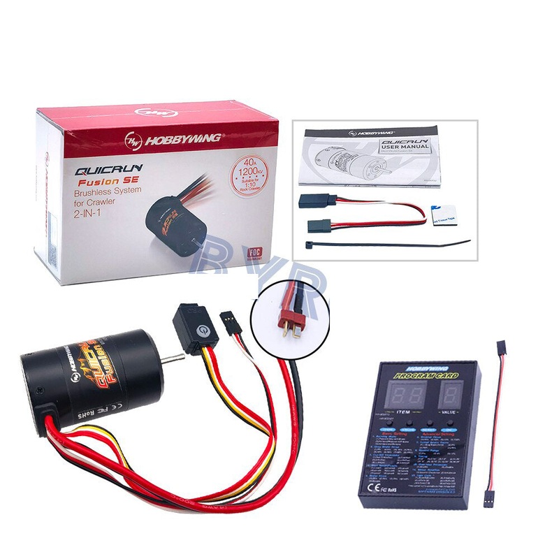 Hobbywing QuicRun Fusion SE 2-IN-1 40A 1200KV 1800KV Brushless Sensored Waterproof Motor For 1/10 RC Rock Crawler Car 1200KV XT60