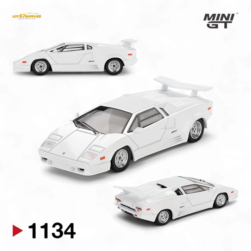 (Pre-Order) Mini-GT Lamborghini Countach 25th Anniversary White 1:64