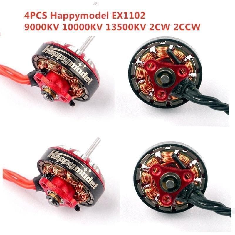 1/2/4PCS/Lot Happymodel EX1102 9000KV 10000KV 13500KV 2-3S Brushless Motor Original for Mobula7 HD RC Drone Spare Part DIY Accs 4PCS 1.5mm 13500 KV