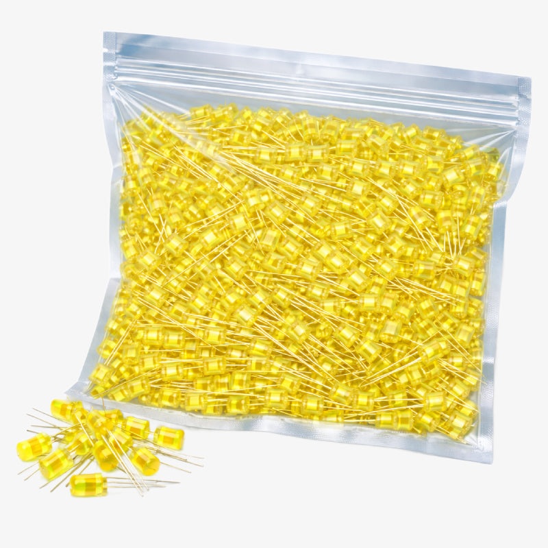 5mm Yellow LED 1000pcs Pack - High Brightness Through Hole Indicator Light