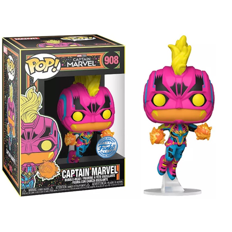 Captain Marvel (Black Light, Blue SE Sticker) 908 - Special Edition Exclusive