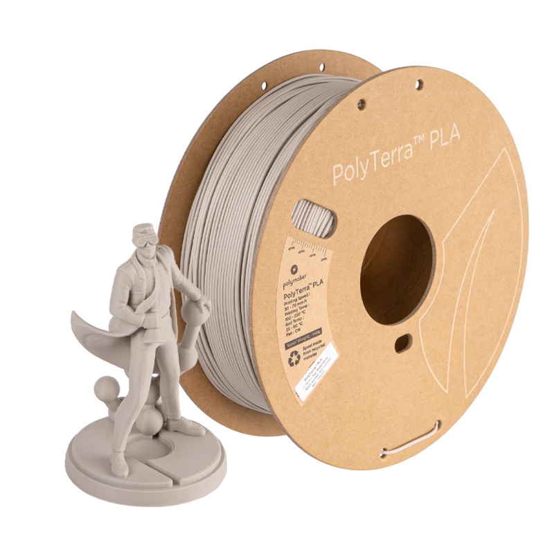 POLYMAKER PolyTerra PLA Matte 3D Printer Filament 1.75mm 1KG (Muted White) Muted White