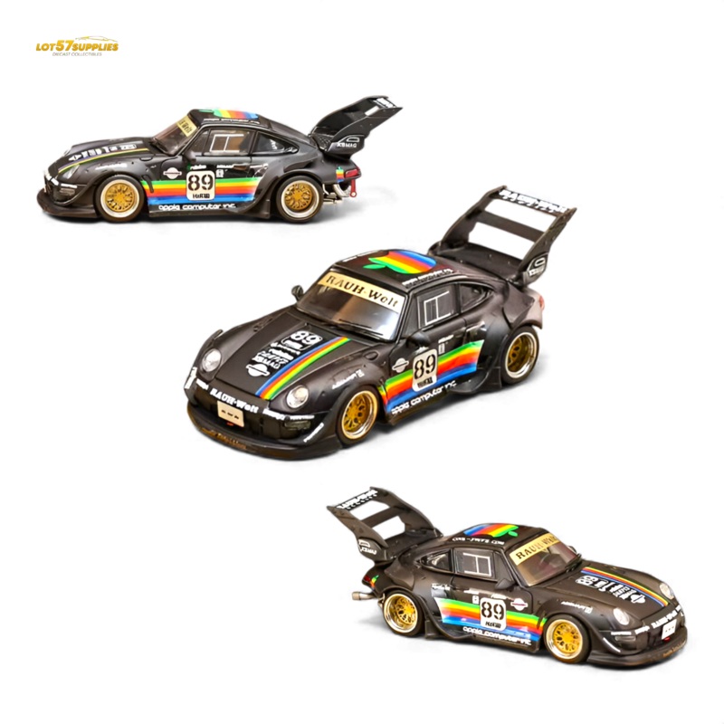 Street Weapon RWB 993 Matte Black Apple Livery 1:64