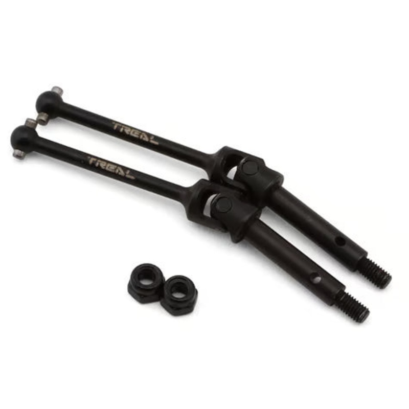 Treal Hobby Losi Mini LMT Hardened Steel Front Universal CVD Driveshaft Set (2) Black