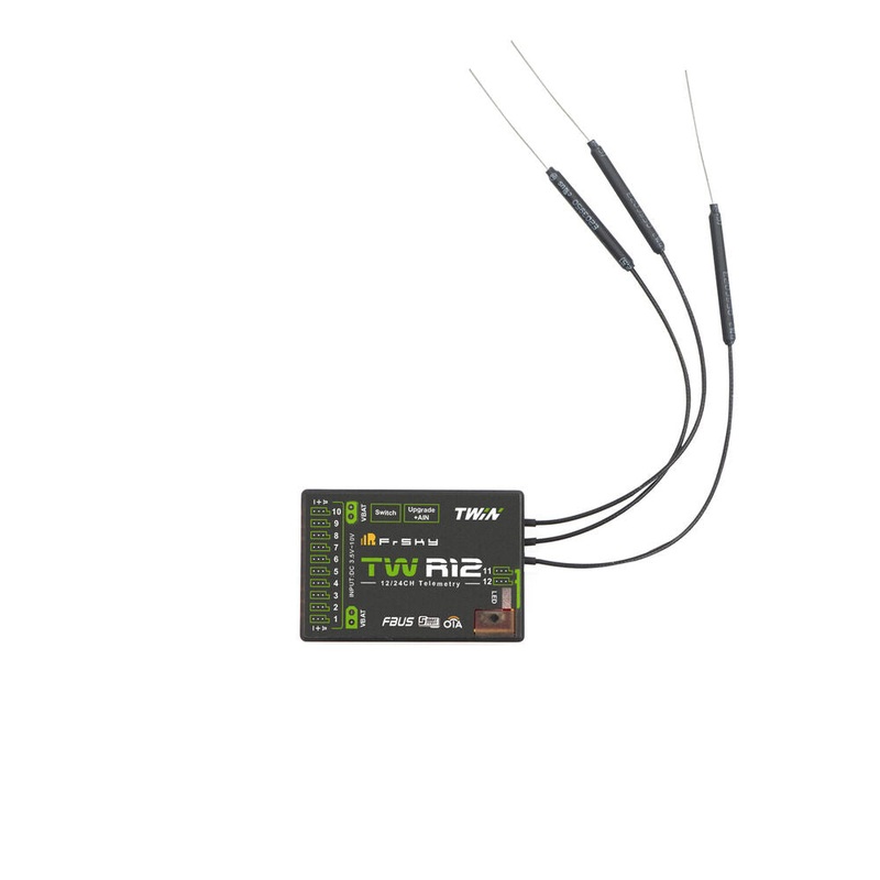 FrSky DUAL 2.4GHz TW R12 Receiver with 3 x 2.4G Antennas for Radiocommunications TW R12
