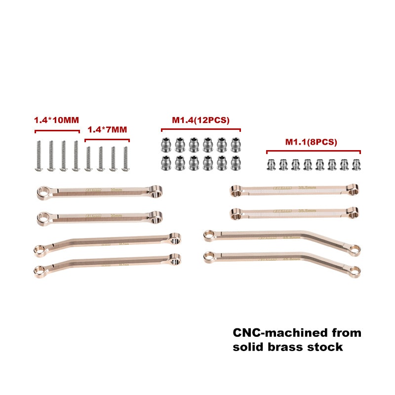 GPM RACING,AXIAL-SCX30 4X4 RTR BRASS LINK SET FOR AXIAL 1/30 SCX30 FORD BRONCO SCX30 JEEP WRANGLER JLU SCX30/160X ORIGINAL COLOR