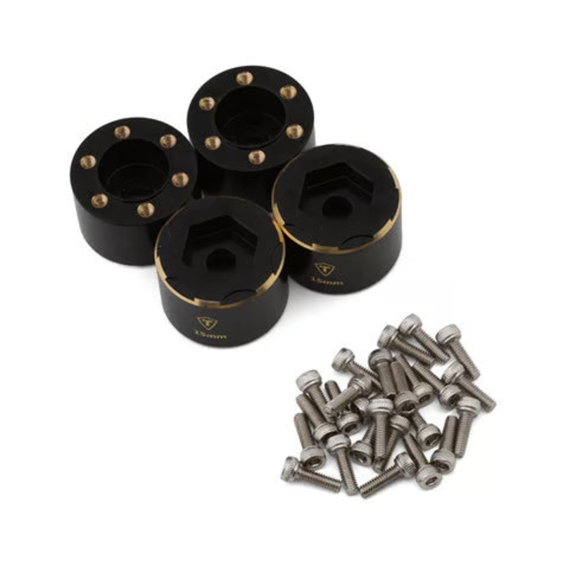 Treal Hobby 2.2" Brass Bead-Lock Wide Wheel Hub Weights (15mm) (4) (33.4g ea)