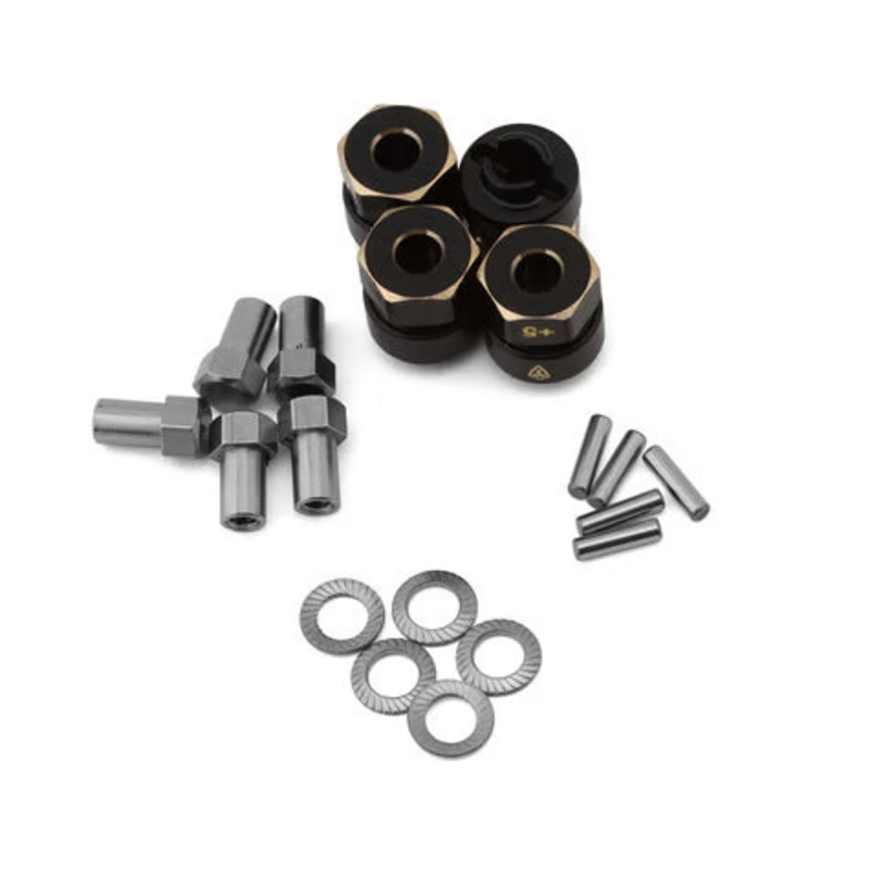 Treal Hobby Axial SCX24 Brass Wheel Hex Hub Adapters (4) (2.4g) (+5mm) Wheel Hex Hub Adapters (4) (2.4g) (+5mm)