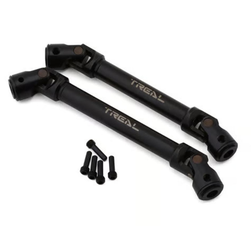 Treal Hobby Heavy Duty Hardened Steel Center Driveshafts for Traxxas TRX-4 (2) (Front/Rear) Black