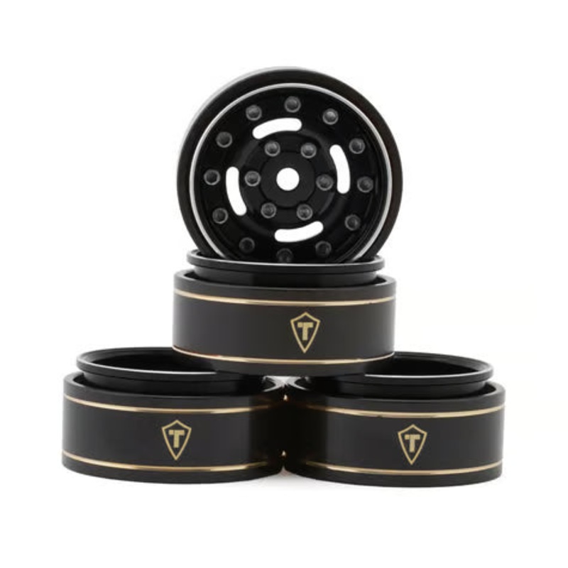 Treal Hobby Type F 1.0" Deep Dish Beadlock Wheels (4) (22.7g) Black