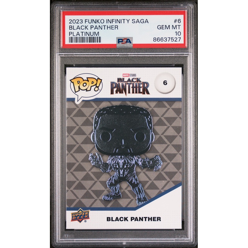 2023 UPPER DECK FUNKO POP MARVEL BLACK PANTHER PLATINUM #6 PSA 10