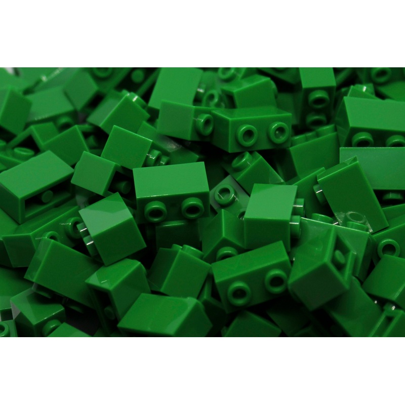 1x2 Stud Bricks 200 Pack (Green)
