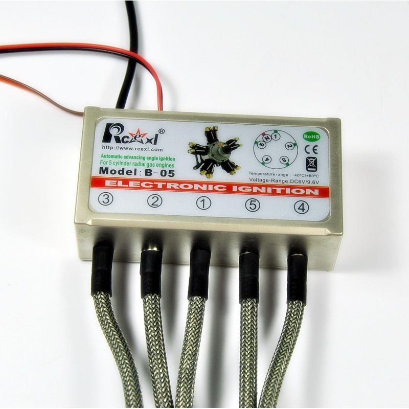 Rcexl 5 Cylinder Radial Engine Ignition CDI for NGK CM6-10mm 120 w/ Hall sensor