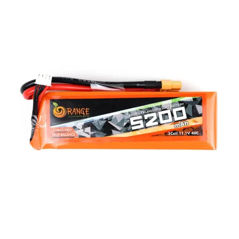 11.1V 5200mAh 3S 40C/80C Lipo Battery with XT60 Plug (Brand Orange)