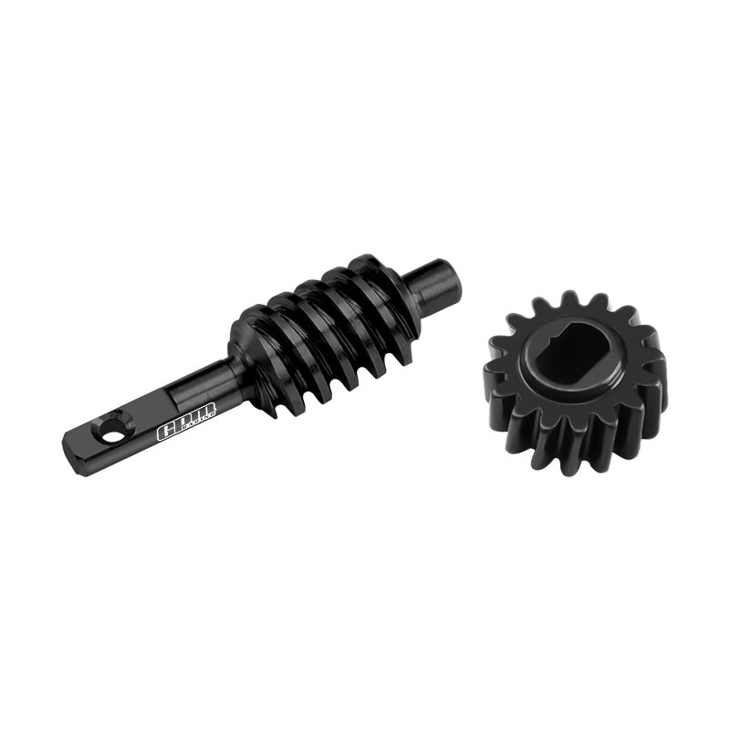 GPM RACING,AXIAL-SCX30 1144 STEEL FRONT / REAR HIGH-SPEED RING GEAR, WORM GEAR 2T/14T SCX30/0214TS BLACK