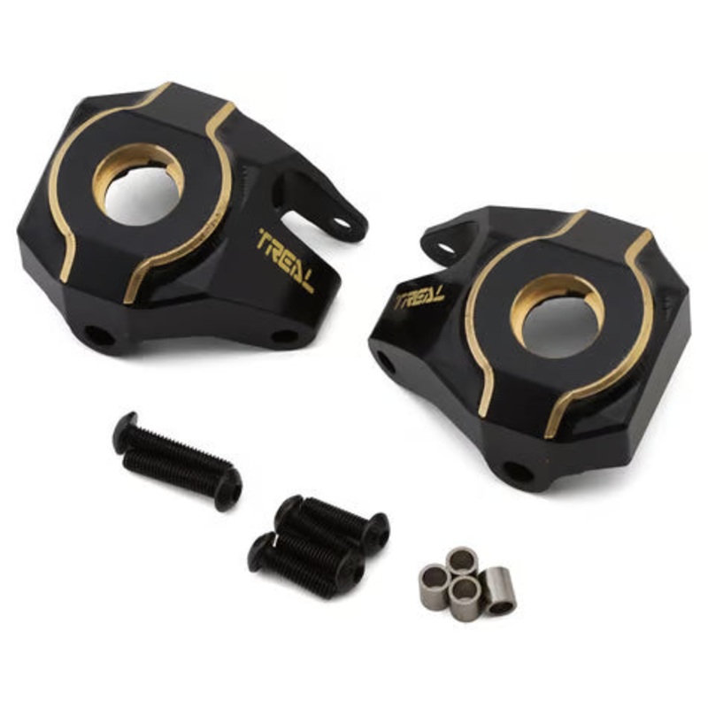 Treal Hobby Axial SCX10 II Brass Steering Knuckles (Black) (2) (70g ea) Black