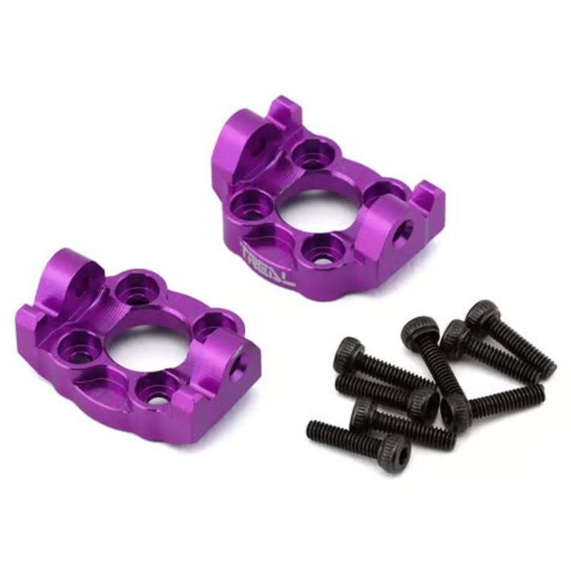 Treal Hobby Losi Mini LMT Aluminum Front C Hub Spindle Carriers (2) (0 Degree) Purple