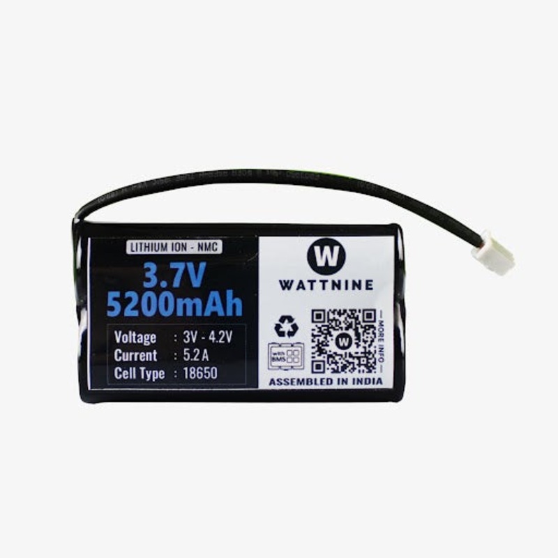 WATTNINE 3.7V 5200mAh Lithium Battery Pack with 3 Year Warranty