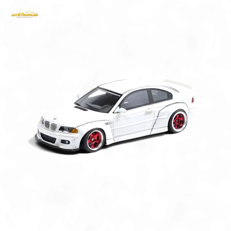 FLAME BMW M3 E46 Widebody Pandem Pearlescent White 1:64
