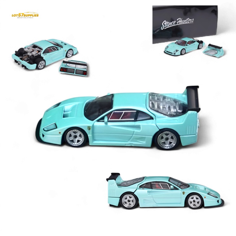 Stance Hunters Ferrari F40 LM Light Aqua Green 1:64