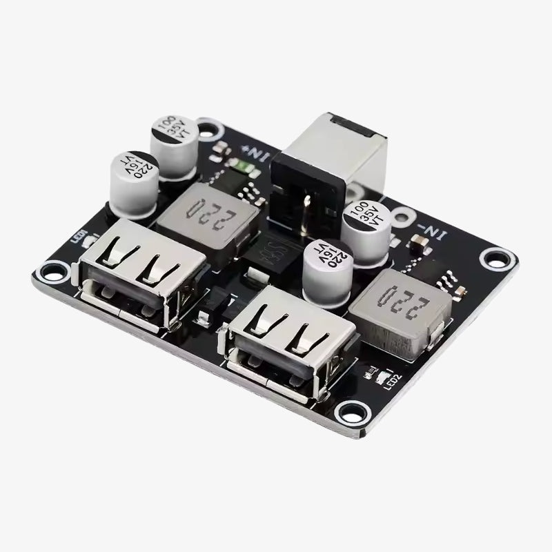 2-Channel USB QC3.0 QC2.0 DC-DC Buck Converter Charging Step-Down Module 6-32V 9V 12V 24V to Fast Quick Charger Circuit Board