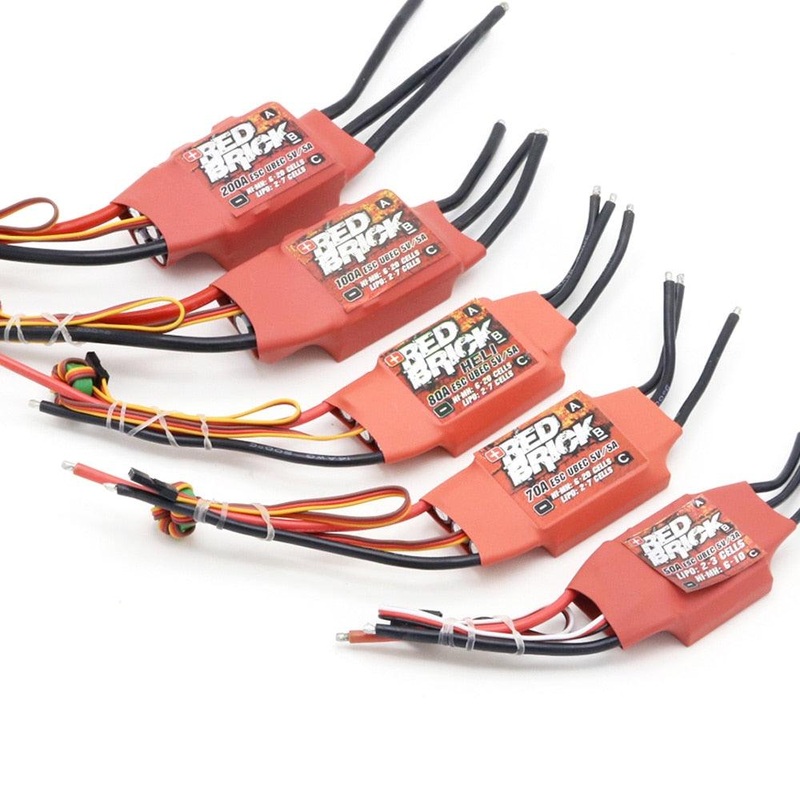 Red Brick 50A 70A 80A 100A 125A 200A Brushless ESC Electronic Speed Controller 5V/3A 5V/5A BEC for FPV Multicopter 50A ESC 2-3S