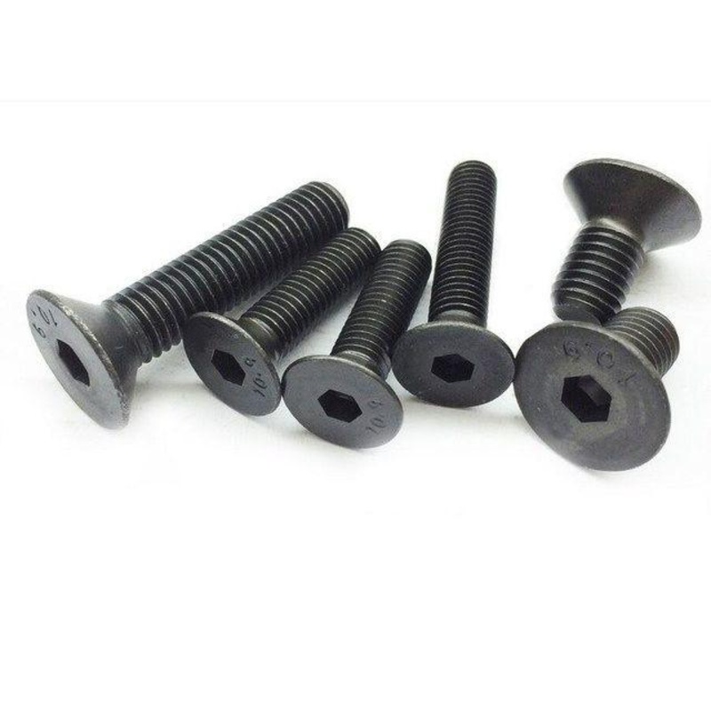 M3 Carbon Steel Hex Socket Flat Head Cap Screws Countersunk Bolts (10 pacs/bag)