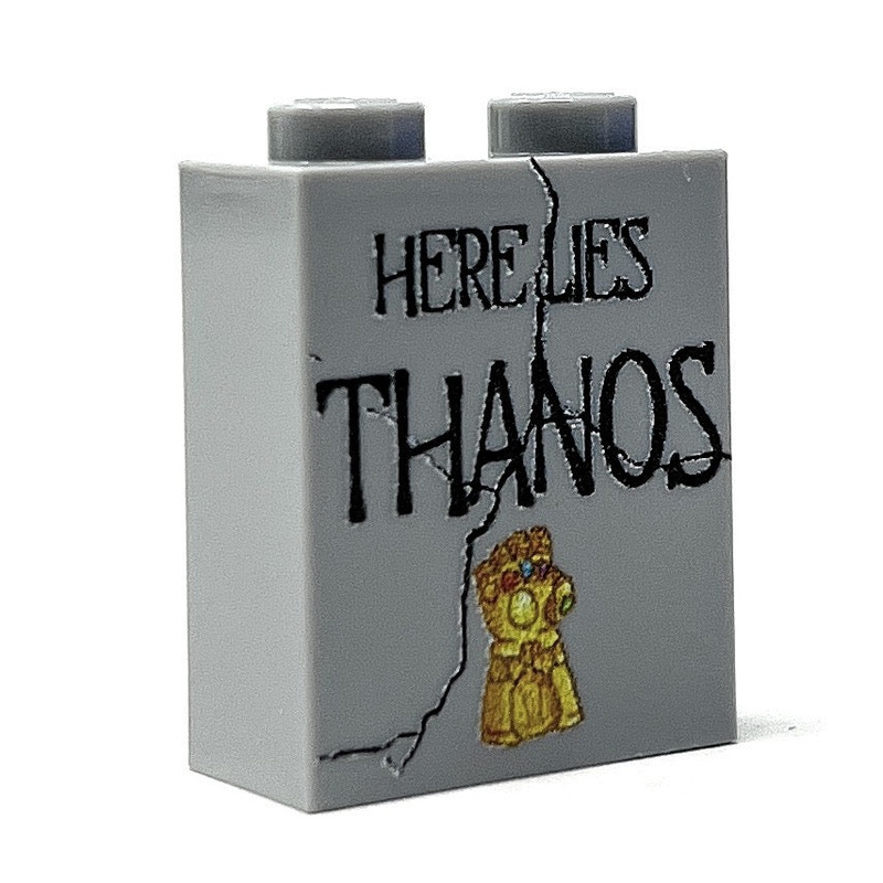 Thanos Tombstone (Halloween) (1x2x2 Brick) - B3 Customs