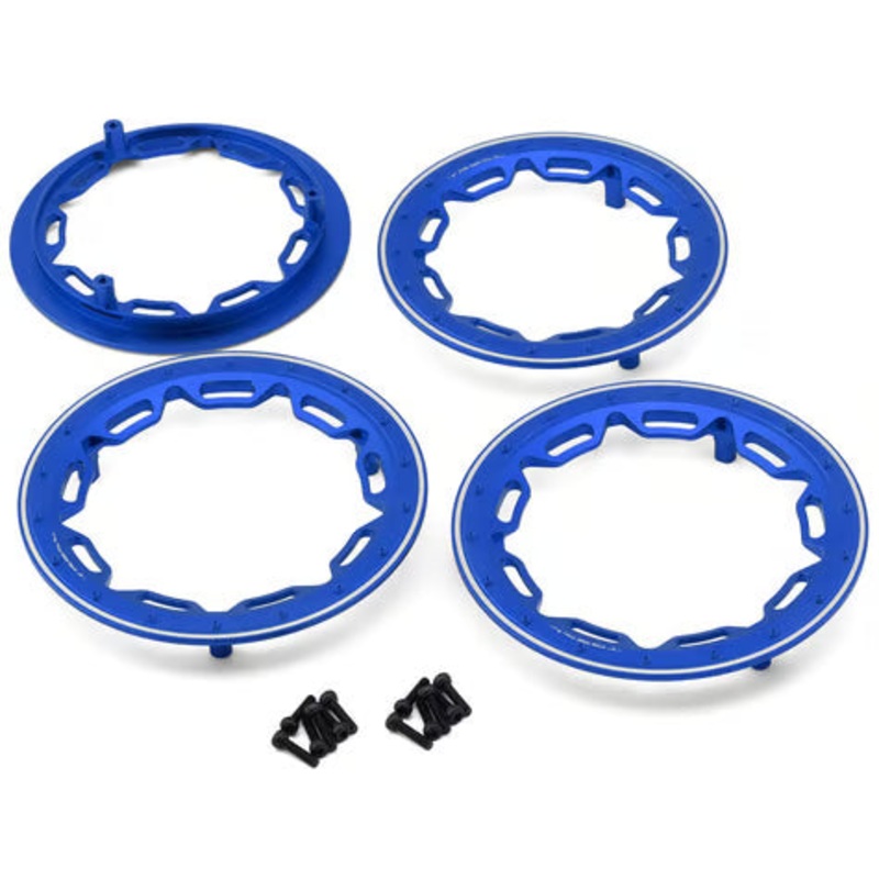 Treal Hobby 7075 Aluminum Front Wheel Rings for Traxxas Funco Pro Scale (4) (3.5") Blue