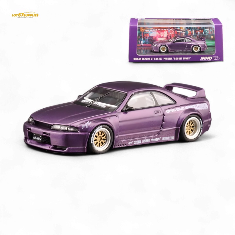 Inno64 Nissan Skyline GT-R R33 Pandem Rocket Bunny Purple 1:64