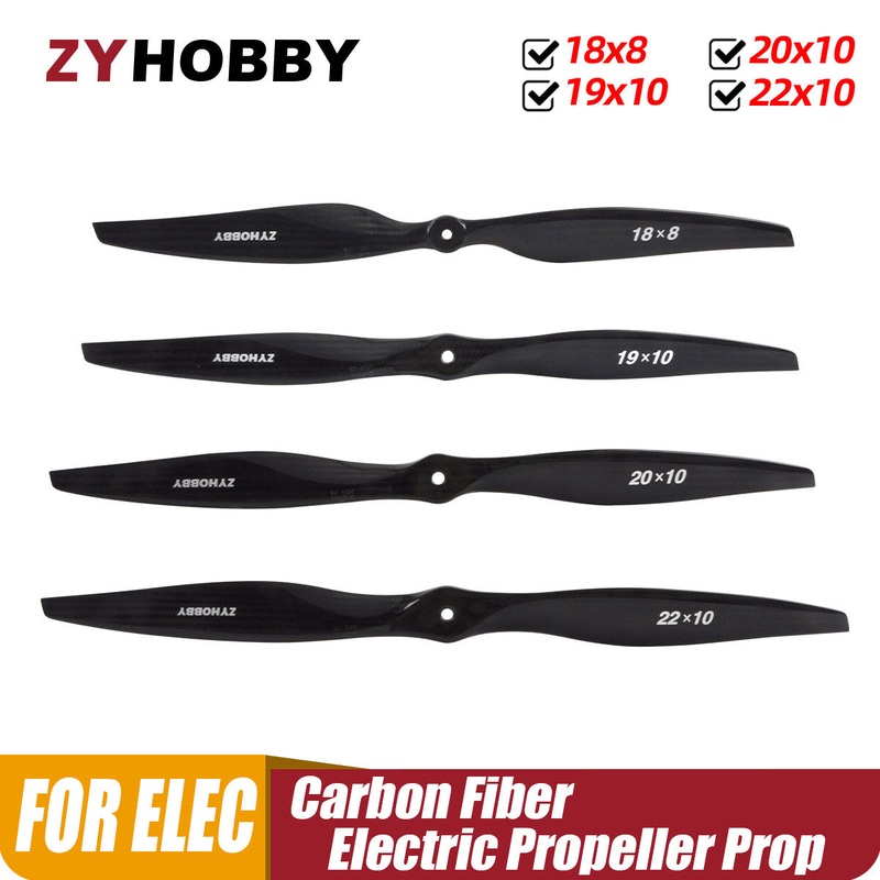 1PC Carbon Fiber Electric Propeller for RC Airplane, Propeller, CW, 18x8, 19x10, 20x10, 22x10, 16x08, 17x08, 1Pc 2210E-CF