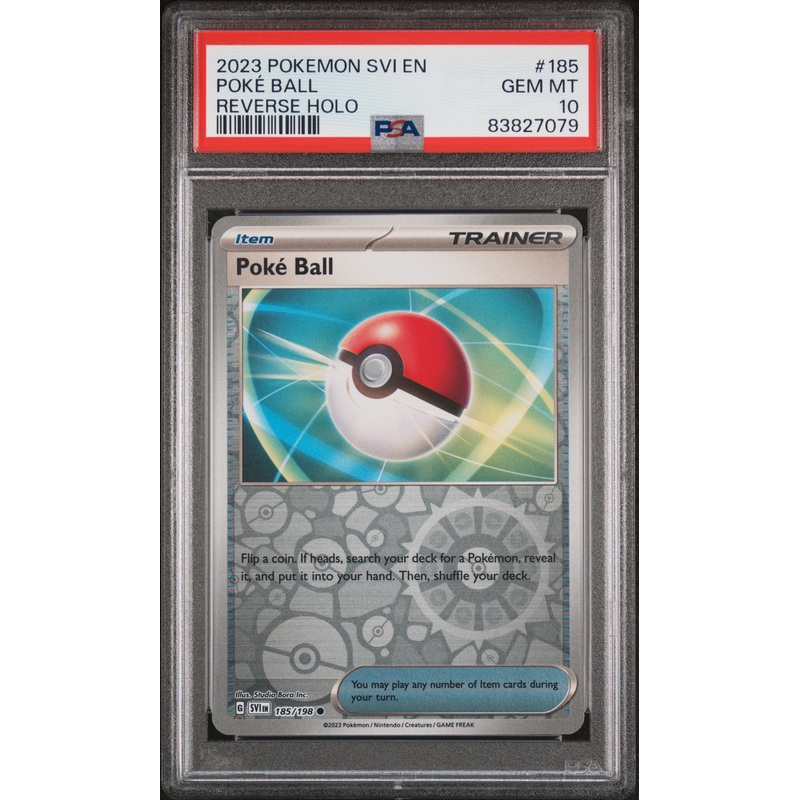 2023 POKEMON SVI EN-SCARLET & VIOLET POK BALL REVERSE HOLO #185 PSA 10