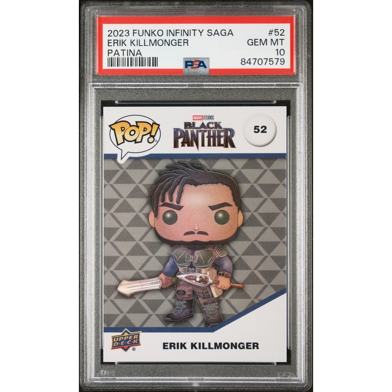 2023 UPPER DECK FUNKO POP MARVEL ERIK KILLMONGER PATINA #52 PSA 10