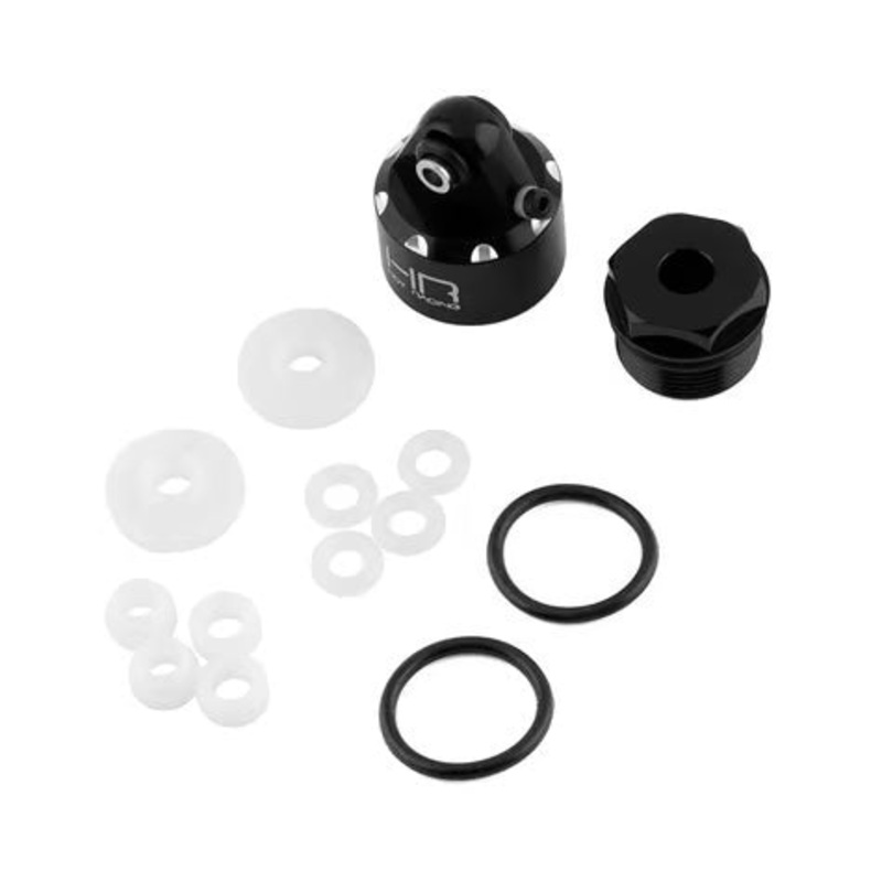 Hot Racing HRAMXX156AX01 Aluminum Bleeder Shock Caps for Traxxas Maxx (Black) (2)
