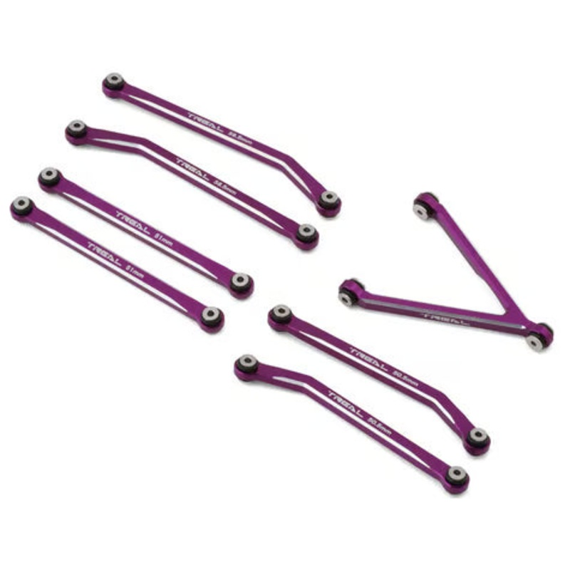 Treal Hobby Axial SCX24 Aluminum High Clearance Link Set (JLU/C10/Bronco) Purple