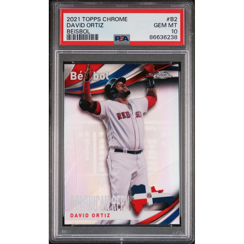 2021 TOPPS CHROME BEISBOL DAVID ORTIZ BEISBOL #B2 - PSA 10