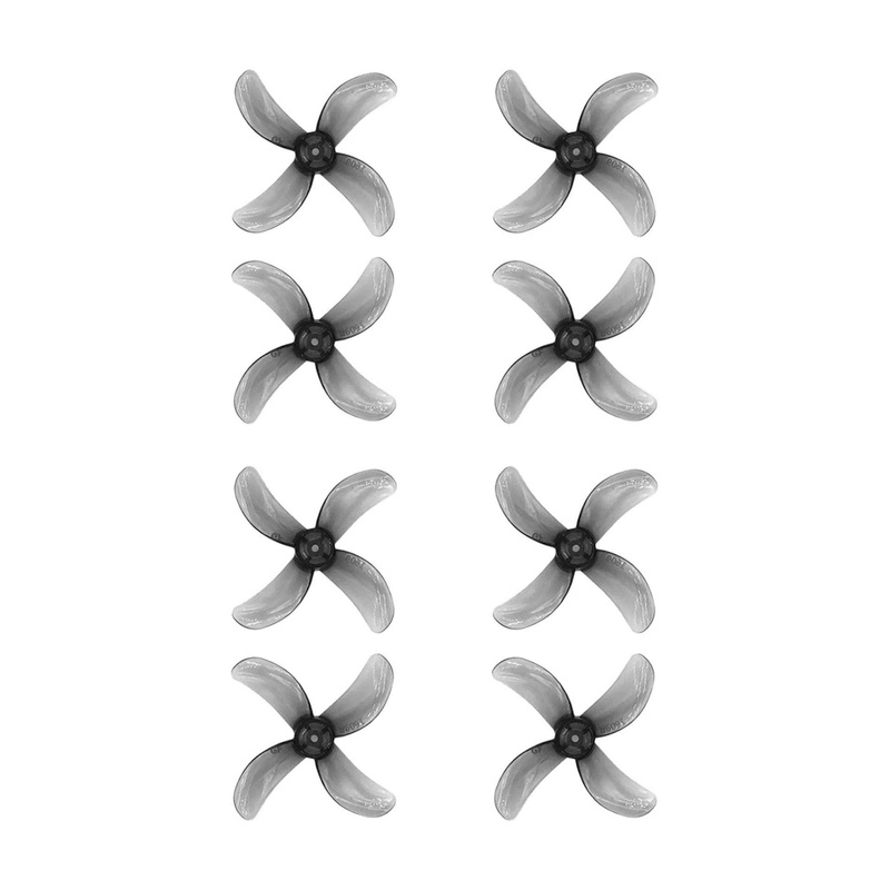 Flywoo 1609 4-Blade 1mm Shaft 40mm Propellers (Set of 8) - Clear Black