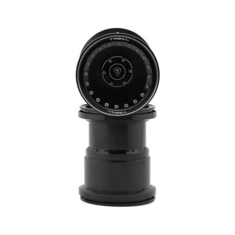 Treal Hobby 2.6" Aluminum Beadlock Monster Truck Wheels (2) (12mm Hex) Black/Black