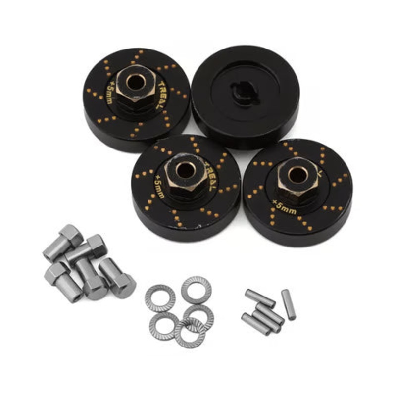 Treal Hobby Axial SCX24 Brass Extended Wheel Hex Hub (+5mm) (4) (12g) Extended Wheel Hex Hub (+5mm) (4) (12g)