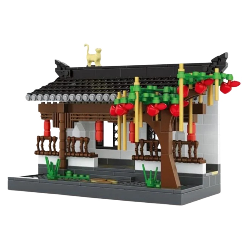 WANGE 3312 Hui Style Corridor 507-Piece Architecture Building Set
