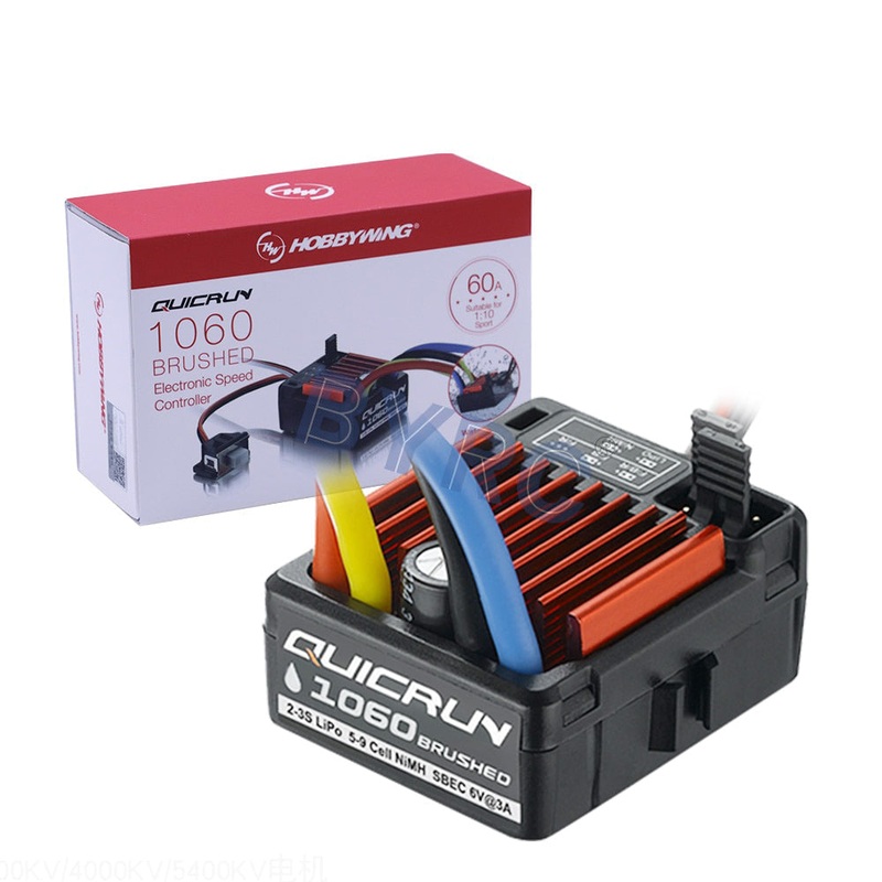 HobbyWing QuicRun 1060 60A Brushed Electronic Speed Controller ESC For 1:10 RC Car Waterproof T plug