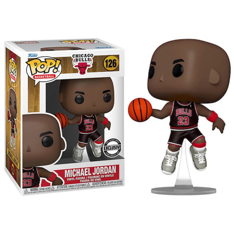 Michael Jordan (#23 Jersey, Black Pinstripes, Chicago Bulls, NBA) 126 - Foot Locker Exclusive