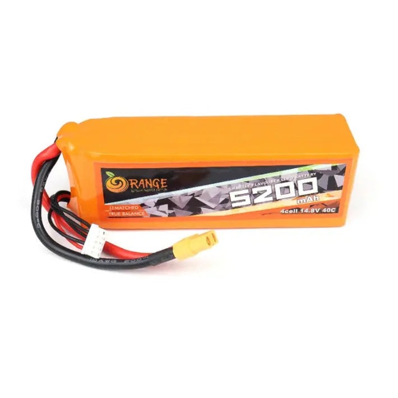14.8V 5200mAh 4S 40C/80C Lipo Battery With XT60 Plug (Brand Orange)