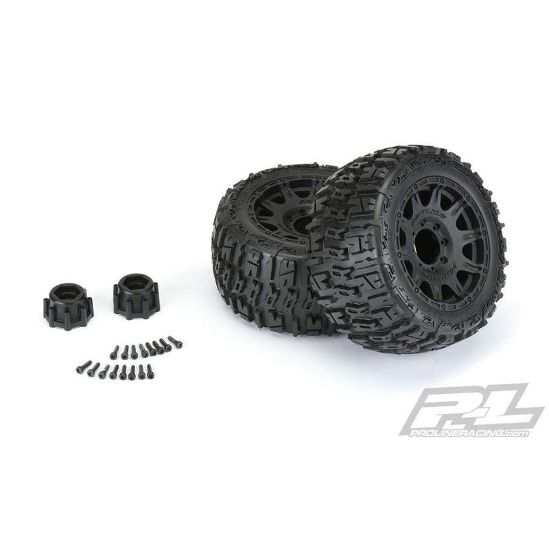 Pro-Line PRO1017510 1/8 Trencher LP F/R 3.8" MT Tires Mounted 17mm Black Raid (2)