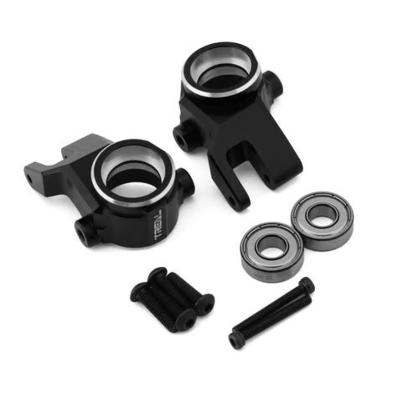 Treal Hobby Aluminum Steering Knuckles for Traxxas Sledge (2) Black
