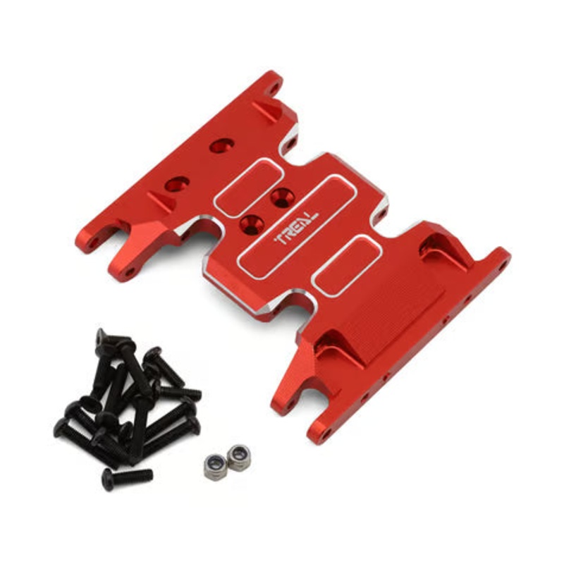 Treal Hobby Axial SCX10 II 7075 Aluminum Center Skid Plate Red