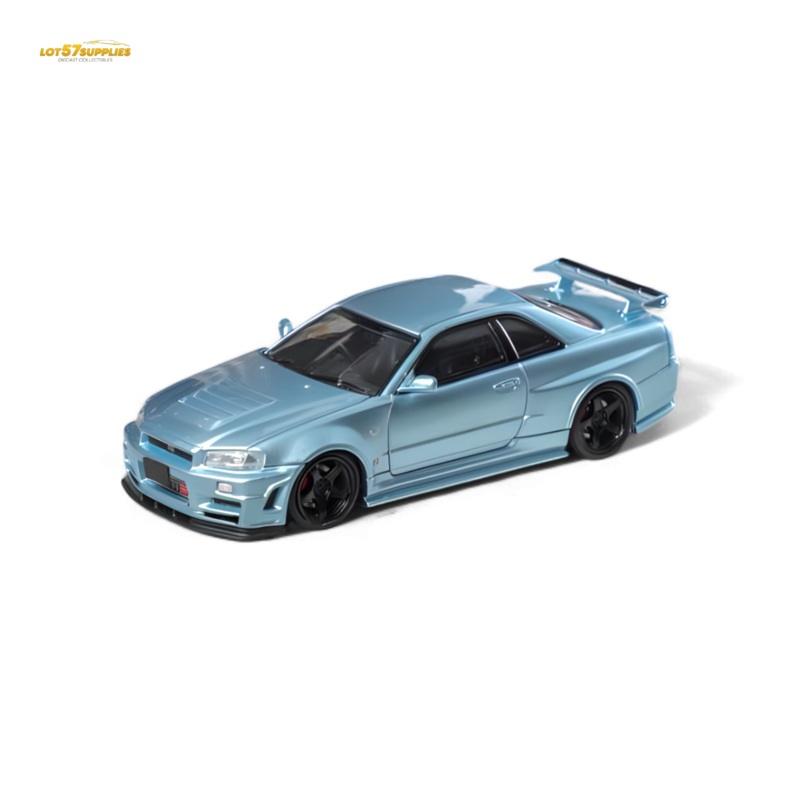 Fuji Skyline R34 GT-R Nismo Z-Tune Ice Blue 1:64