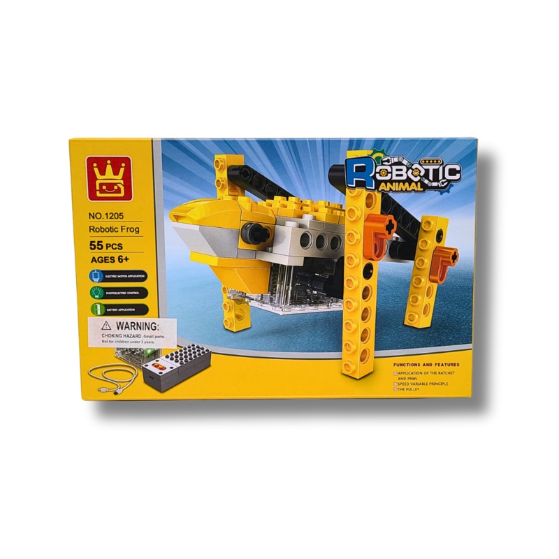 WANGE WAG1205 Robotic Frog 55-Piece Motorized STEM Building Set