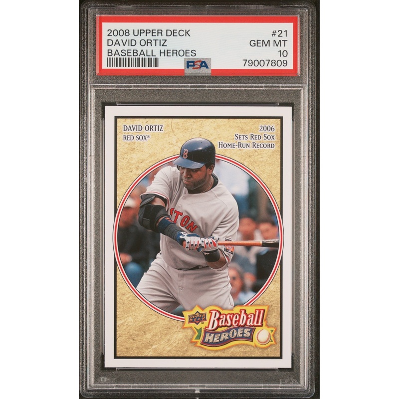 2008 UPPER DECK BASEBALL HEROES DAVID ORTIZ BASEBALL #21 - PSA 10