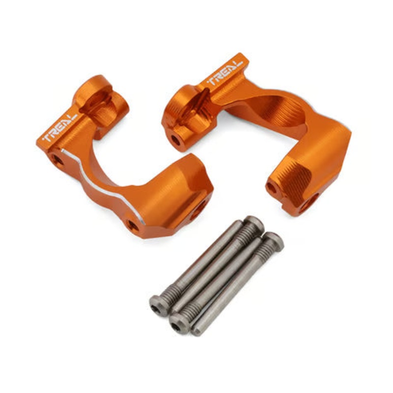 Treal Hobby Aluminum Front C Hubs for Traxxas Mini Maxx (Left/Right) Orange